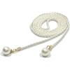 DSFIHJO Cintura Sottile con Nodo Vintage da Donna Elegante Cintura Intrecciata Elastica con Perle Abito Estivo da Mare Femminile Corda Decorativa in Vita(White)