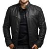 GaoLeAve Abbigliamento da Uomo Primavera Estate Giacca in Pelle Uomo con Colletto a Montano Stile Punk Giacca in Pelle Uomo Giacca in Pelle Uomo per Primavera e Autunno, Nero , XL