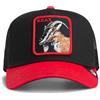 Goorin Bros. Undisputed Goat Capra Nero Rosso Berretto da Camionista Regolabile