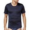 Paradise Silk Paradise seta pura maglia Mens girocollo maniche corte solido US S M L Blu L
