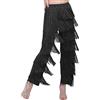 ZBH1985 Pantaloni da ballo latino da donna con nappa, danza da sala da ballo, professionali, neri, per adulti, con frange, rumba, tango, salsa, nero, L