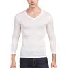 Paradise Silk - Maglia a maniche lunghe con scollo a V, in pura seta, da uomo bianco Medium