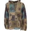 GURU SHOP Camicia da yoga, Goa, con cappuccio, patchwork, per il tempo libero, colore arancione ruggine, verde, XL