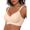 Vertvie Jelly Bra senza ferretto, senza cuciture, push-up, copertura | Reggiseno T-shirt di supporto, senza fili, con spalline frontali regolabili, liscio, comodo per tutti i giorni