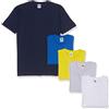 Fruit of The Loom Maglietta Pesante da Uomo, Confezione da 5, Grigio/Bianco/Giallo/Royal/Navy, L