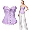 SilverChry Corsetto per Donne, Corsetto Stringivita, Bustino Donna Elegante, Bustier Donna Corpetto Top, Sexy Overbust Corsetti Bustino Vintage Gotico (IT, Testo, L, Regular, Regular, Viola chiaro)