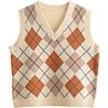 Hyipels Y2K - Gilet da donna, senza maniche, stile preppy, lavorato a maglia, per ragazza