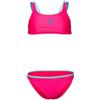 arena Feel Girls' Solid Two Piece Tweens Casual Bikini Pool Or Beach Bathing Suit Costume a Due Pezzi, Freak Rosa/Acqua/Blu Cina, XXS Bambine e Ragazze