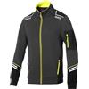 Sparco Felpa da Lavoro Alabama Tech Full Zip Uomo. Felpa Tecnica con Rinforzi Anti-abrasione in Cotone/Poliestere 260g/m²con Dettagli Riflettenti per Cantiere e Officina Grigio-Giallo XS