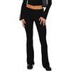 Generic Leggings svasati a vita bassa da donna, pantaloni da yoga Bootcut, pantaloni Y2k da donna, pantaloni da yoga pieghevoli da donna, Nero , S