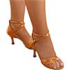 GSCLZ Collant da ballerina, calze ballo taglie forti, collant a rete for donne, abbigliamento allenamento latino(Brown,S 145-155 cm)