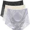 CIZEUR Mutande da donna in pizzo a vita alta, stile hipster, in raso, sexy, per donne, elasticizzati, traspiranti, confezione multipla, Multicolore-3psc, XXL