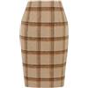 Idealsanxun - Gonne a quadri scozzesi da donna autunno inverno, lunghezza al ginocchio, in lana, a tubino, con spacco