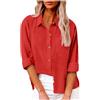 LRMQS Button Down Camicie per le Donne Garza Cotone Manica Lunga Camicia Colletto Plus Size Camicette 2025 Estate Lino Top Abbigliamento