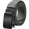 LionVII Cintura elastica a cricchetto con fibbia automatica, cintura da lavoro per uomo per girovita 75-125cm (28-49)