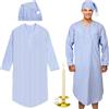 Toulite Set Pigiama Natalizio da Uomo, 4 Pezzi, Camicia da Notte, Cappello, Candela, Camicia da Notte, Abito da Notte, Costume per Le Vacanze di Natale (M)