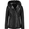 Fancyd Giacca in pelle di montone Donna, Nero - Vera pelle e pelliccia sintetica, M