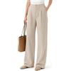 Zylioo Pantaloni eleganti in lino per donne alte 1,8 m di altezza, gamba dritta, vestibilità comoda, pantaloni casual da lavoro