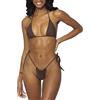 MIYOUJ Bikini da Donna con Perizoma Sexy, in Tinta Unita, Marrone, S