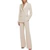 Botong Completo Donna Doppiopetto 2 Pezzi Tailleur Pantalone Business Outfit Elegante Casual Formale Smoking, Beige, L