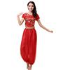 Hibasing Donne Danza del Ventre Outfit Costume Halloween Carnevale Vestiti da Ballo Danza Indiana Abbigliamento Prestazioni Top + Pantaloni