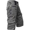 Generic Pantaloncini da combattimento estivi da uomo a 3/4 in vita elasticizzata con tasche multiple, pantaloni a tre quarti, pantaloncini cargo da uomo, leggeri, tinta unita, lunghezza 3/4, pantaloncini da