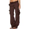 SMIDOW Pantaloni cargo a vita bassa da donna, taglie forti, larghi, elastici, a gamba larga, tasche Y2K, streetwear, pantaloni militari da combattimento