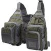FOLOSAFENAR Gilet da Pesca a Mosca, Attrezzatura da Pesca Abbigliamento Comodo Strisce Riflettenti Tessuto Oxford 8 Tasche per Fly Bass