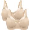 Bestform 5006715 Satin Trim Wireless Cotton Bra with Unlined Cups Reggiseno, Opaque, Nudo | Nudo, 7D Donna