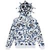 OATSBAS Felpa con cappuccio in stile retrò pigro per uomo donna divertente multi angolo Full Zip Up felpa con cappuccio oversize