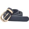styleBREAKER Cintura donna in vera pelle effetto velluto,85cm / Jeans blu