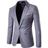 Generisch Sakko da uomo, sportivo, blazer, taglie grandi, giacca con 1 bottone e scollo a V, blazer elegante e semplice, giacca sportiva, stile business inglese, sakko per il tempo libero e business