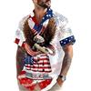HuazomeeHZM Camicia Hawaiana da Uomo per Il 250 Anniversario del Giorno dell'Indipendenza degli Stati Uniti con Bandiera Americana Stampata in 3D Maniche Corte e Bottoni Ideale per Le Feste