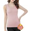 Flenwgo - Canotta termica da donna, in cotone, foderata, con top a maglia - rosa - M/40/52 kgs