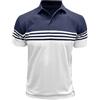MakingDa - Polo da uomo a maniche corte, a blocchi di colore con righe orizzontali, estive, vestibilità regolare, con bottoni, colletto classico, per golf e lavoro, maglietta leggera, tee top casual