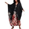 YOUKD Abito Estivo da Donna Lungo Caftano Maxi Bohemien Copricostume da Spiaggia Bikini Robe Loungewear Taglia Unica