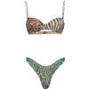 F**K Bikini Donna Reggiseno con Ferretto e Slip Americano Fisso Fantasia SW0141-X10