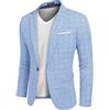 COOFANDY Casual Moderno/Adattabile Uomo (Pacco da 1) | Giacca con un bottone, blazer di lino, blazer scozzese, spalline