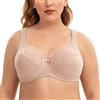 CASOLACE Donna Reggiseni Taglie Forti con Ferretto Minimizer Riducente Spalline Imbottite Beige 9D