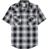 Dubinik®Camicia Uomo Manica Corta Fibra di bambù Casual Quadretti Comoda Bottoni Automatici Cowboy Western Vintage Camicia Nero Bianche 2XL