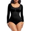ONEW Body modellante da donna a maniche lunghe girocollo body top controllo pancia modellante vita trainer intimo modellante