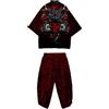 DOSLAVIDA Set kimono giapponese da uomo, elegante giacca aperta sul davanti con pantaloncini, cardigan stampato, stile cinese