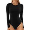 MANGOPOP Body da donna a maniche lunghe a maniche corte sexy con scollo a V aderente per l'autunno