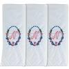 Surf the Shop 3 Pack Of Womens/Ladies Embroidered Initial Handkerchiefs With White Satin Border Various Initials