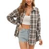 Zontroldy Camicie in flanella scozzese da donna oversize a maniche lunghe abbottonate camicia a quadri di bufalo top