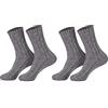 Sockenversandhandel Calzini invernali di lana (2 paia) con pecora e lana di alpaca, 2 paia/grigio, 43-46