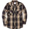 Dubinik® Camicia Uomo Quadri Bottoni Vintage Casual con Bottoni Automatici Western Cowboy Regular Fit Cachi Marrone XL