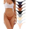linccure Seamless G-String Thongs for Women - No Show Thong Underwear Stretch Breathable Low Rise Panties 8 Pack