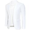 Catheive Giacca da uomo blazer casual con un bottone, slim fit, sportiva, elegante, bianco, 46
