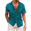 KYKU Camicia hawaiana eccentrica da uomo Palm Beach Camicie tropicali per le vacanze, Verde floreale., XX-Large